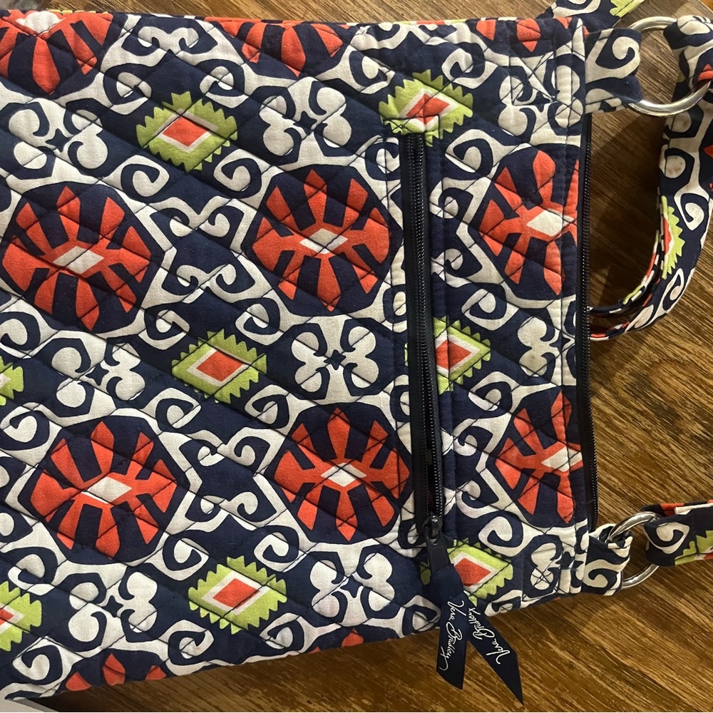 Vera Bradley Navy and Orange Sun Valley Tablet Hipster Crossbody Bag